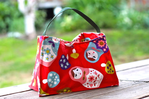 Red Spot Handmade 100% Cotton Oilcloth Lunch/craft/Childs Smalli Tote Bag 