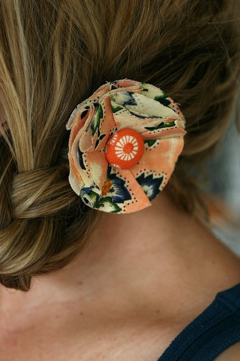 DIY Fabric Flower Hair Clip | Pretty Prudent