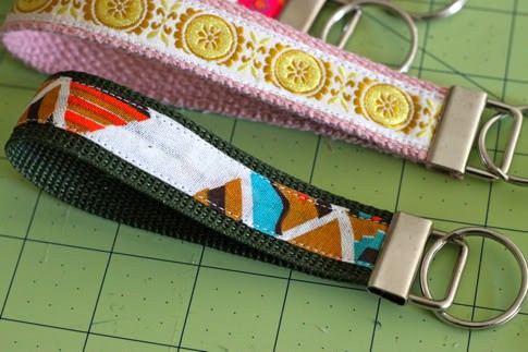 Handmade Fabric Wristlet Key Fob – 6" Rainbow Keychain With Animal, Bee & Floral Print – Cute Strap Bracelet For Women