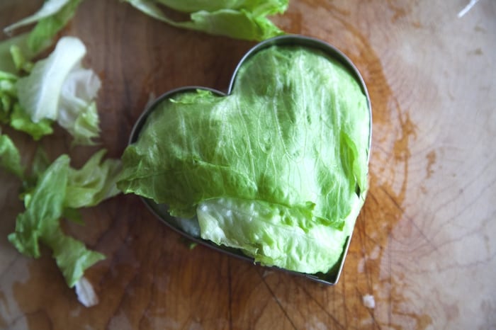 Valentine's Day Recipe - Heart-shaped wedge salad with bacon hearts