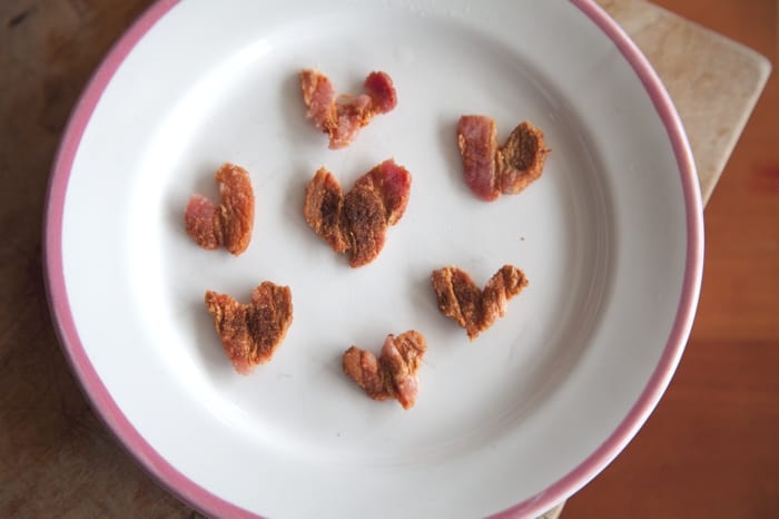 Valentine's Day Recipe - Heart-shaped wedge salad with bacon hearts