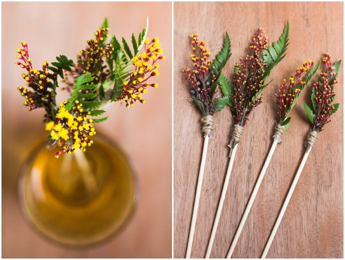 Flower Friday: Fern and Flower Swizzle Sticks