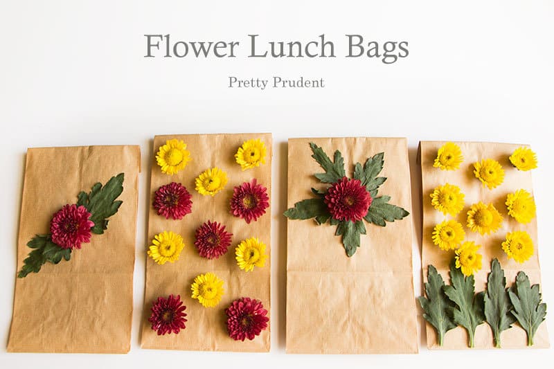 Flower Friday: Decorate Lunch Bags with Blooms