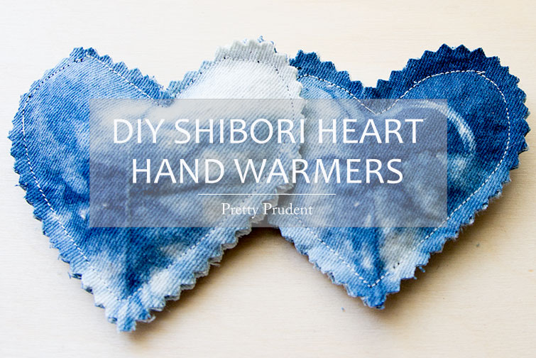 DIY Shibori Heart Hand Warmers