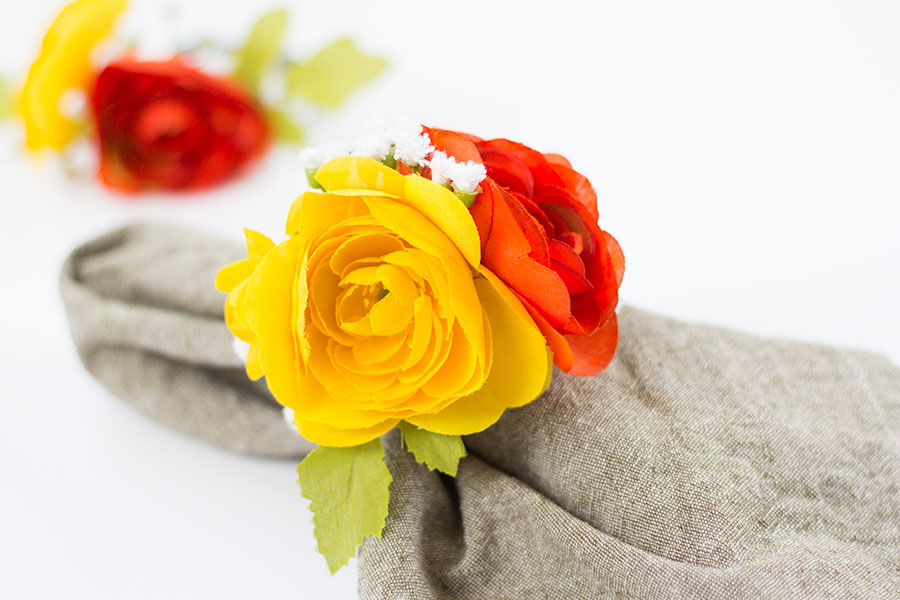 DIY Flower Napkin Rings