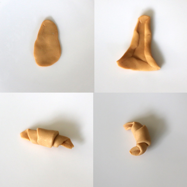DIY clay miniature croissants