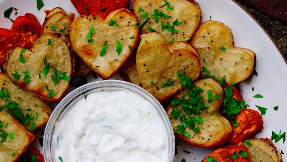 Roasted Potatoes with Creamy Garlic Sauce