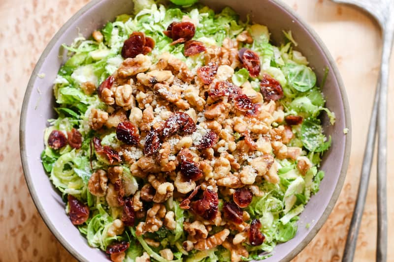 Shaved Brussels Sprouts Salad with Walnuts