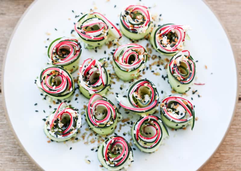 Image of Cucumber Roll Up Recipe- An Everything But the Bagel Seasoning Recipe
