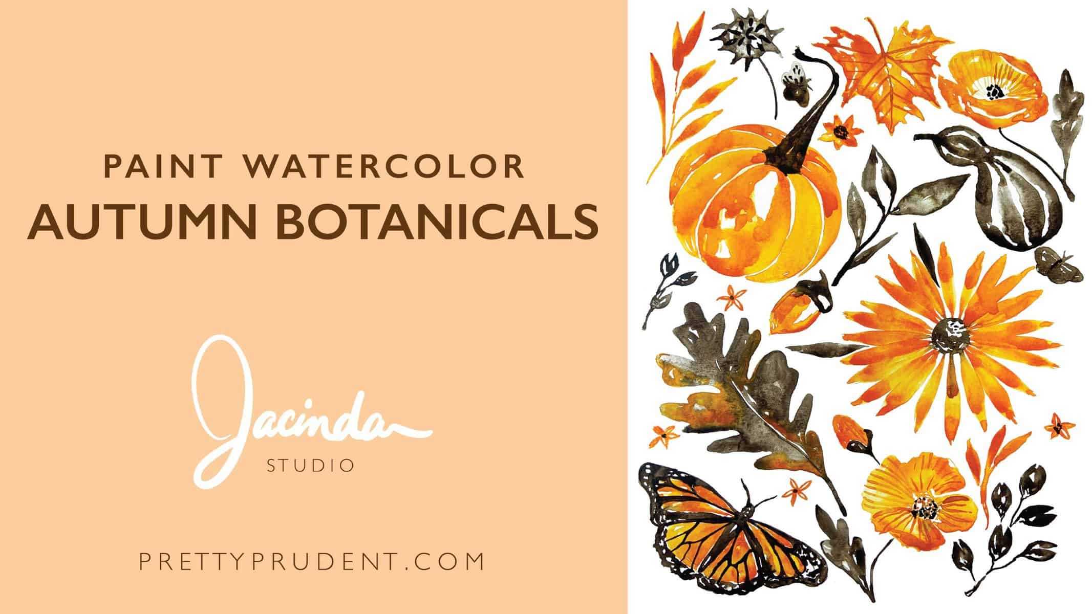 How to Watercolor Paint Autumn Botanicals Tutorial